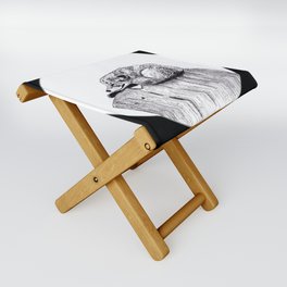 Peace in the Wild - Fox ink Drawings Folding Stool