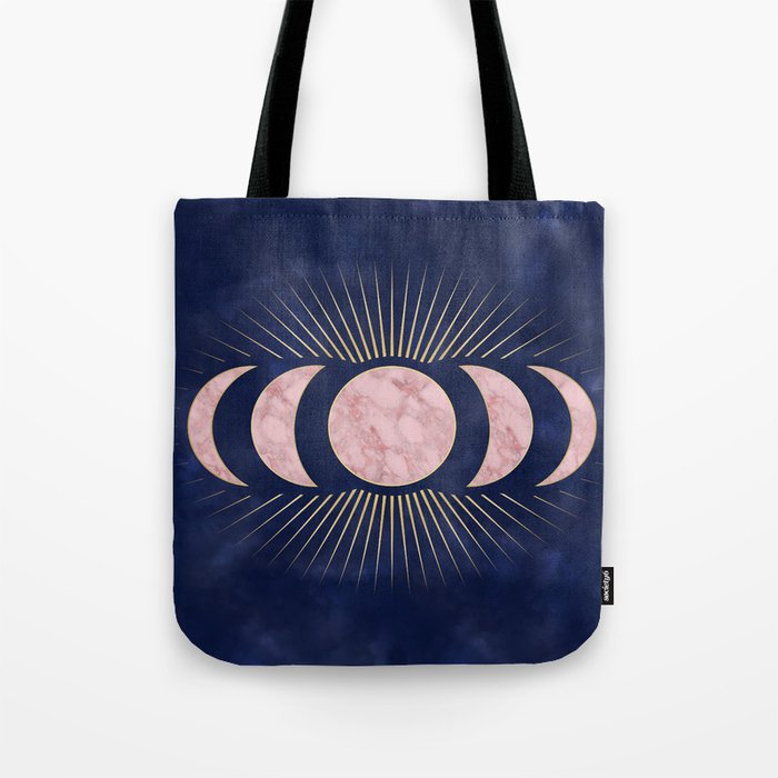 Phases of the Moon, Rose Gold Tote Bag