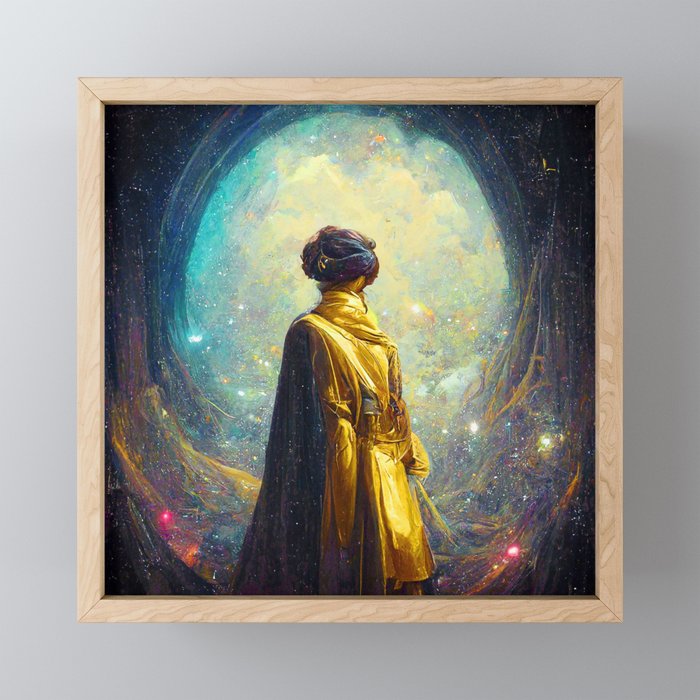 Pondering Galaxy Framed Mini Art Print