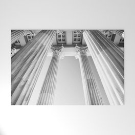 Marble Columns Athens Black White #1 #wall #art #society6 Welcome Mat