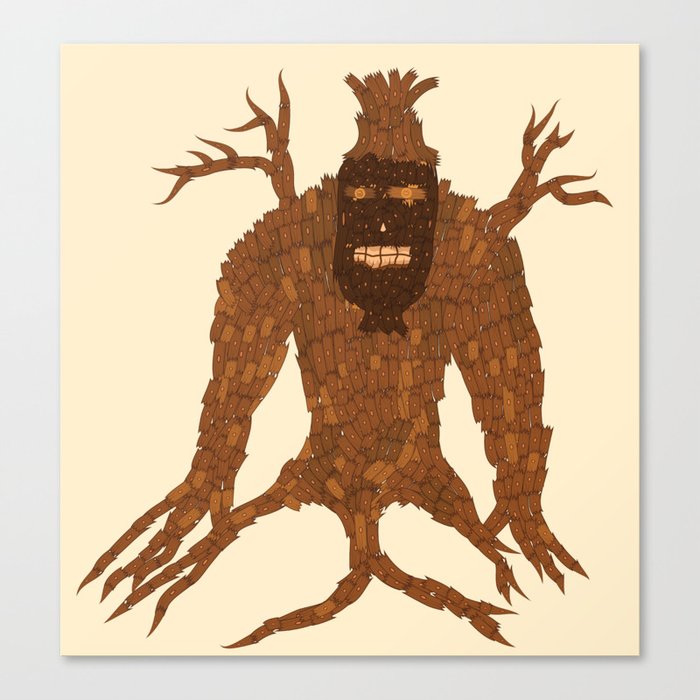 Tree Stitch Monster Canvas Print