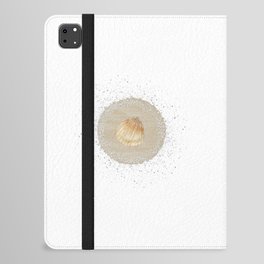 Watercolor Seashell and Sand Circle iPad Folio Case