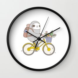 Biking Sloth Wall Clock