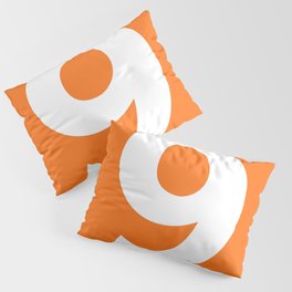 Number 9 (White & Orange) Pillow Sham