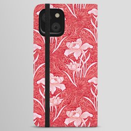 William Morris (British, 1834-1896) - Title: Panel (Scarlet/Pale Rose variant) - Date: 19th - Style: Arts and Crafts movement - Genre: Floral pattern, Scrolling Foliage - Digitally Enhanced Version (1800 dpi) - iPhone Wallet Case