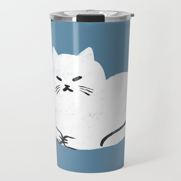 Comfy Cat WarmBlue Travel Mug