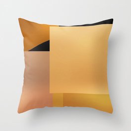 Bold Lit Color Blocks Sun Yellow Orange Black Throw Pillow