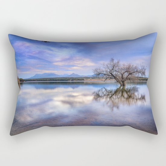 "Magic tree II" Magic reflections at the lake. Rectangular Pillow