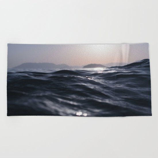 Water and Sun in the Distance (Lake / Ocean) Beach Towel