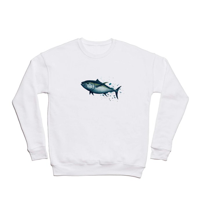 Bluefin Tuna ~ Watercolor Painting by Amber Marine,(Copyright 2016) Crewneck Sweatshirt