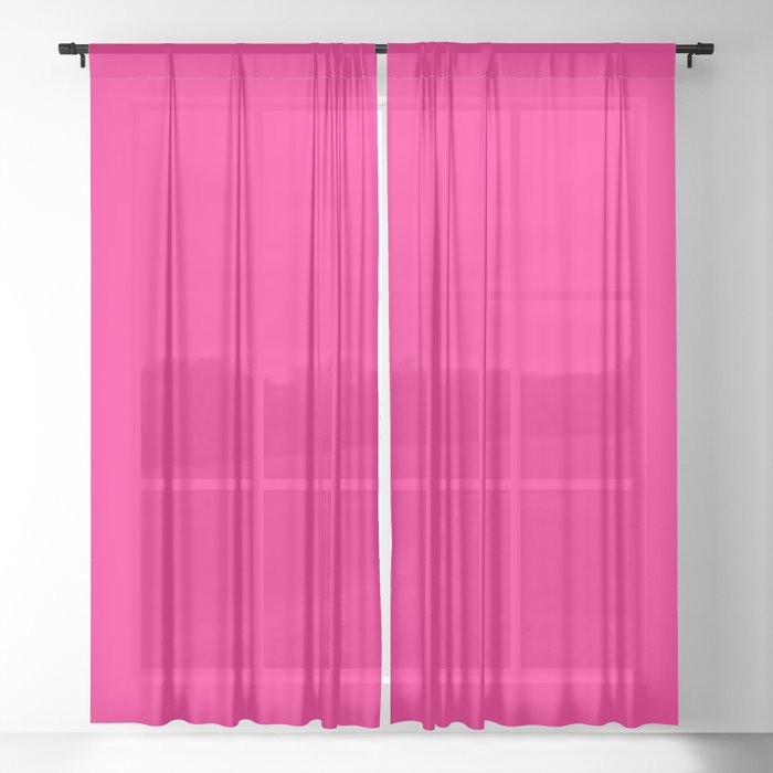 BRIGHT PINK SOLID COLOR  Sheer Curtain