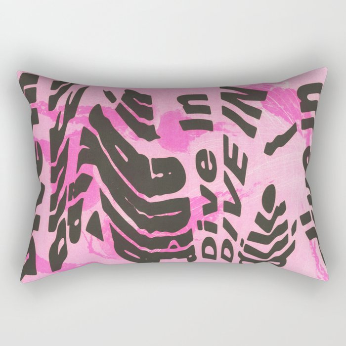 "Dive In" Pink Sea Jellies Rectangular Pillow
