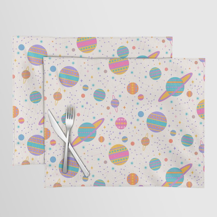 Neon Geometric Space Placemat