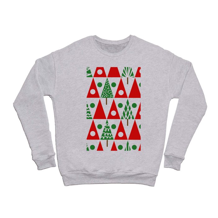 Seamless vintage christmas pattern with christmas trees winter geometrical background Crewneck Sweatshirt