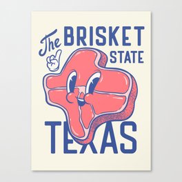 Texas Brisket - The Brisket State | Mid-Century Retro Cartoon Mascot Canvas Print