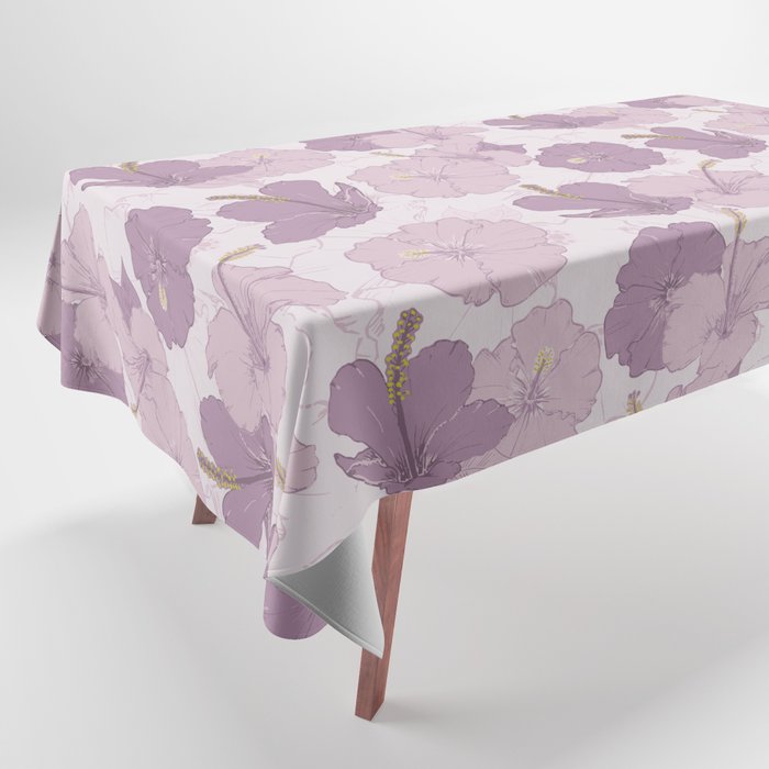 Purple hibiscus flowers Tablecloth