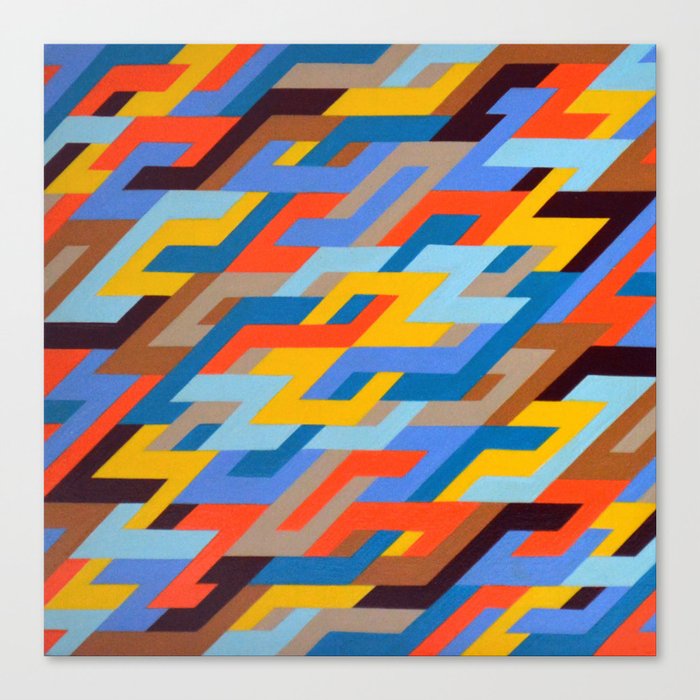 interlocking (blue & orange) Canvas Print