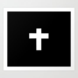Christian Cross 7- Black and white Art Print