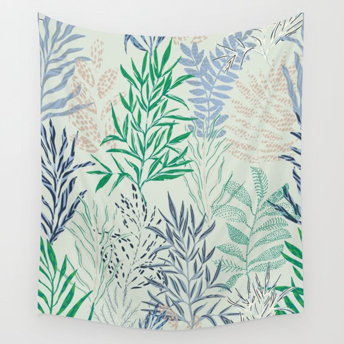 animal patterned palm leaves Wall Tapestry