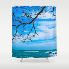 With the blue water, white sandy, Phu Quoc island in Vietnam was rated as beautiful Boracay, Philippines and Phi Phi, Thailand.  Shower Curtain
