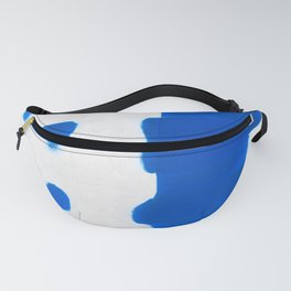 Spilled Water Mid-Century Blue and White Abstract Art Fanny Pack
