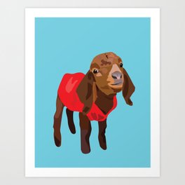 Goaty McGoatface (red sweater) Art Print