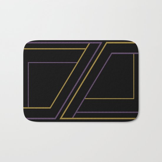 Geometry on black (abstract) Bath Mat
