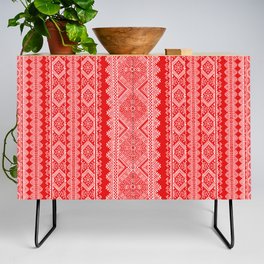 Ukrainian embroidery red and white Credenza
