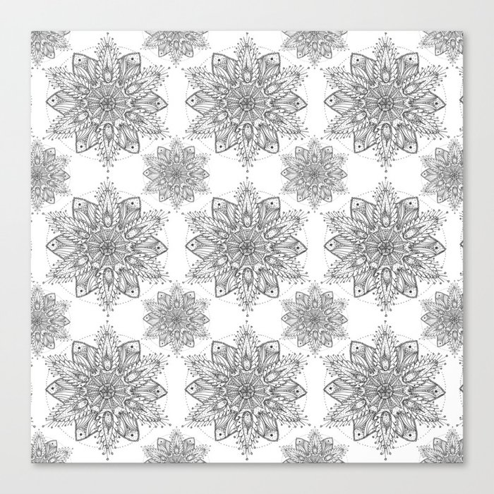 Snowflake Mandala Pattern Canvas Print