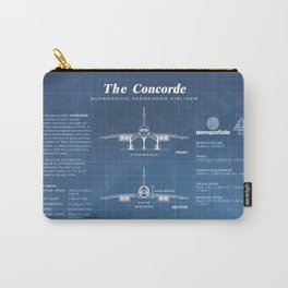 Concorde Supersonic Airliner Blueprint (light blue) Carry-All Pouch