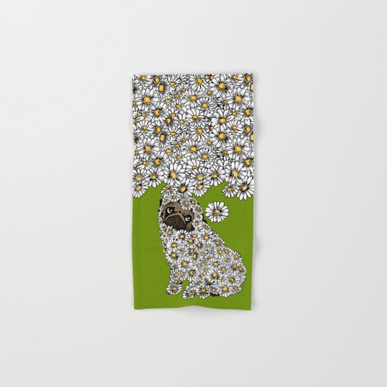Pug Daisy Hand & Bath Towel