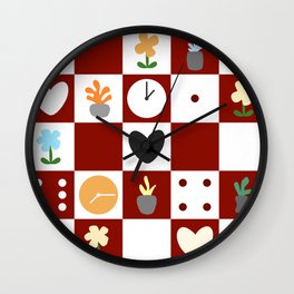 Color object checkerboard collection 12 Wall Clock