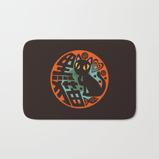 Black Cat Bath Mat