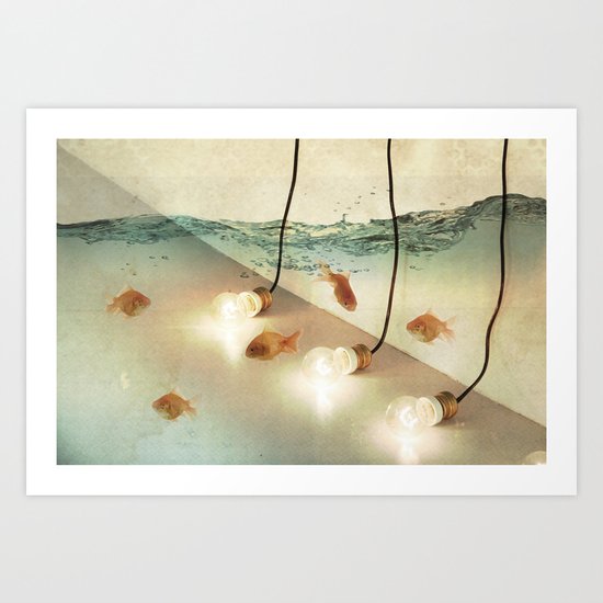 ideas and goldfish Art Print