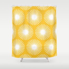 Simple flower seamless pattern design. Scandinavian style. Vintage illustration.  Shower Curtain