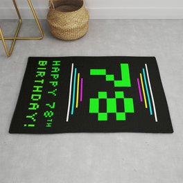 [ Thumbnail: 78th Birthday - Nerdy Geeky Pixelated 8-Bit Computing Graphics Inspired Look Rug ]
