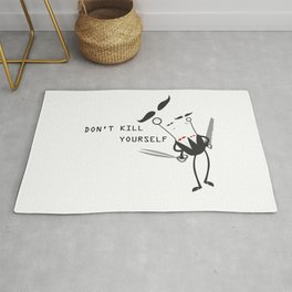 Don't Kill Yourself  Rug | Black and White, Illustration, Graphic Design, Pop Art 