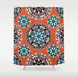 Arabic tile texture with geometric and floral ornaments pattern Shower Curtain