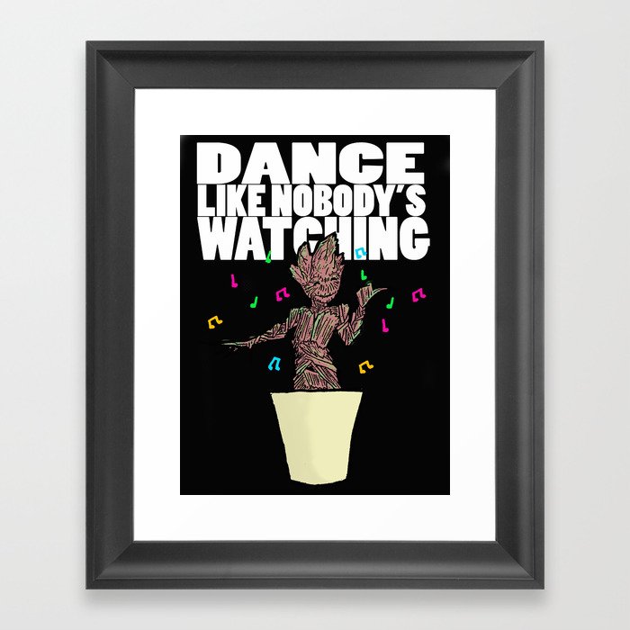 Dancing Groot Framed Art Print