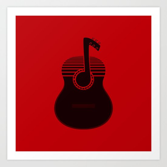 Classical Notes RED Art Print
