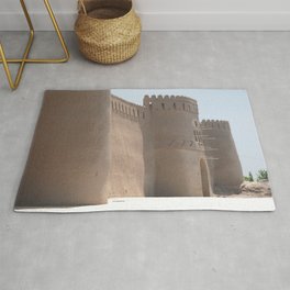 Yazd City Gate Towers Castle, Persia, Iran Rug