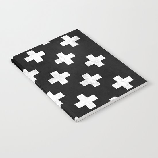 Black and white swiss cross pattern Notebook