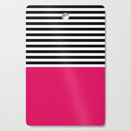 Raspberry With Black and White Stripes Cutting Board