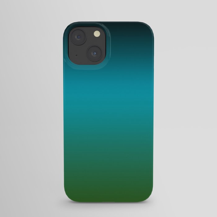 Deep aqua to Green Ombre design iPhone Case