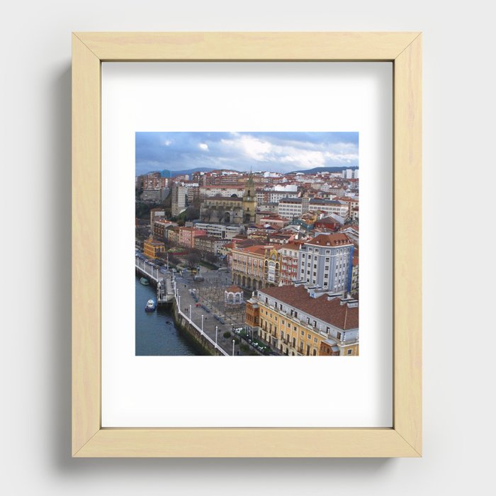 Spain Photography - Overview Over The City Of Gexto Recessed Framed Print