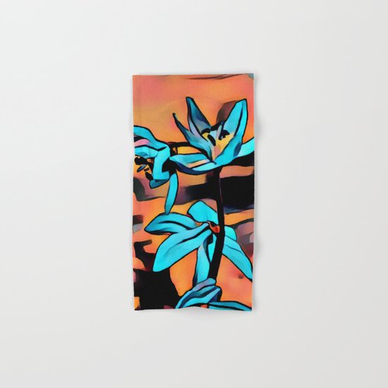 Blue Flower Hand & Bath Towel