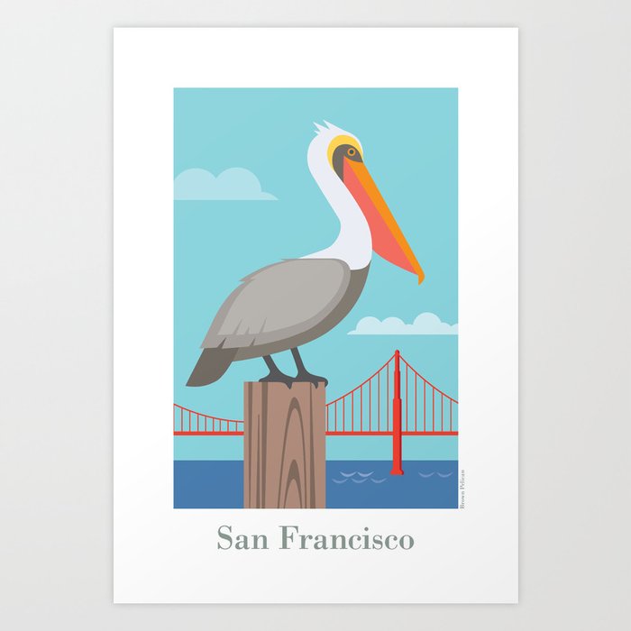 San Francisco: Brown Pelican Art Print