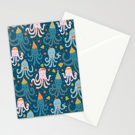 Octopus Birthday Party Pattern Stationery Card