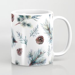 Christmas pattern, pinecones & meddle branches pattern Coffee Mug