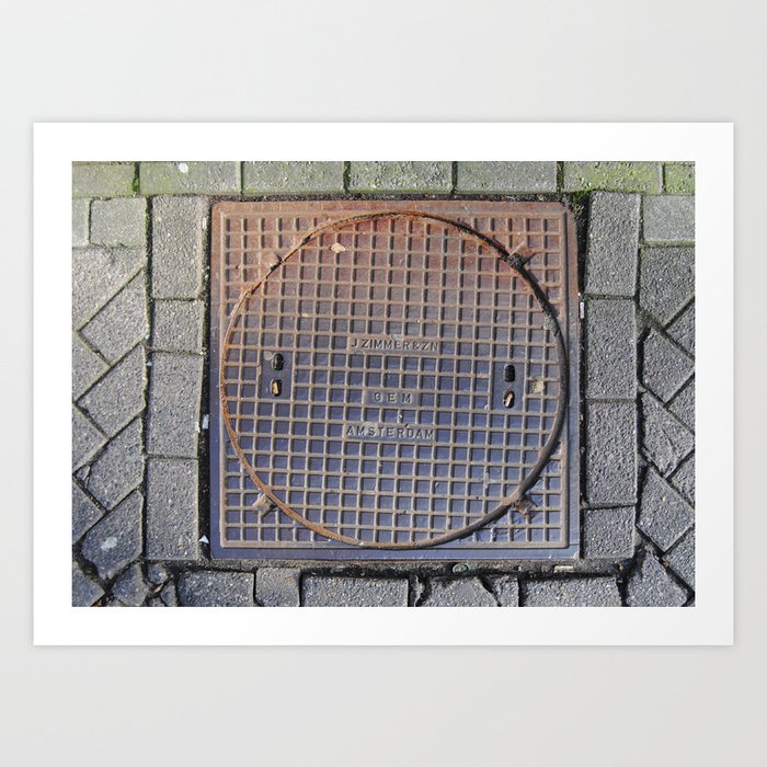 manhole Amsterdam Art Print